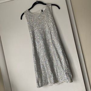 H&M size 2 sequin mini dress holographic New Year’s Eve phish